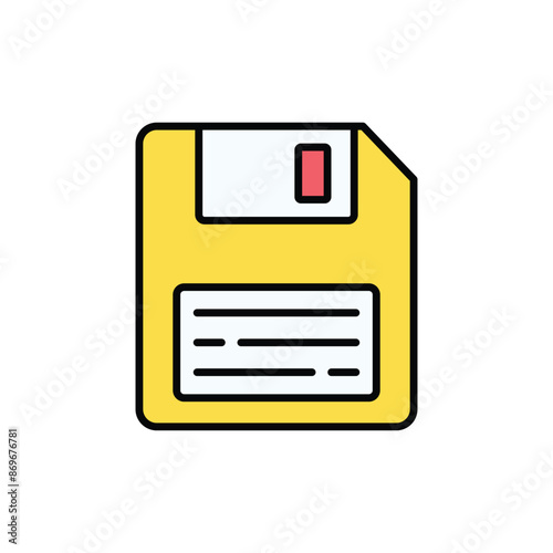 Floppy Disk icon design with white background stock illustration