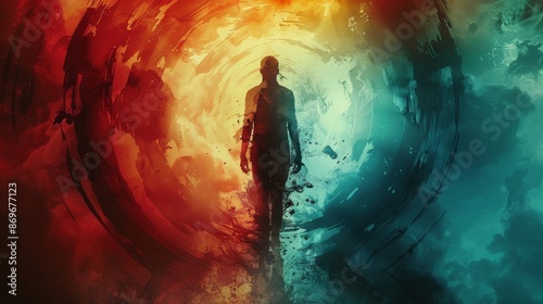 Cybernetic Stains - Conceptual Illustration of Stained Reputation in Futuristic Style