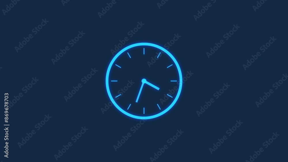 Clock icon flat style and 24 hours timer clock animation. Clock icon flat style and 24 hours timer clock animation.
