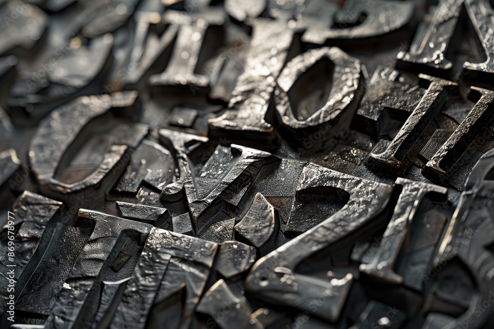 The image is a close up of a bunch of old, rusted letters The image is a close up of a bunch of old, rusted letters