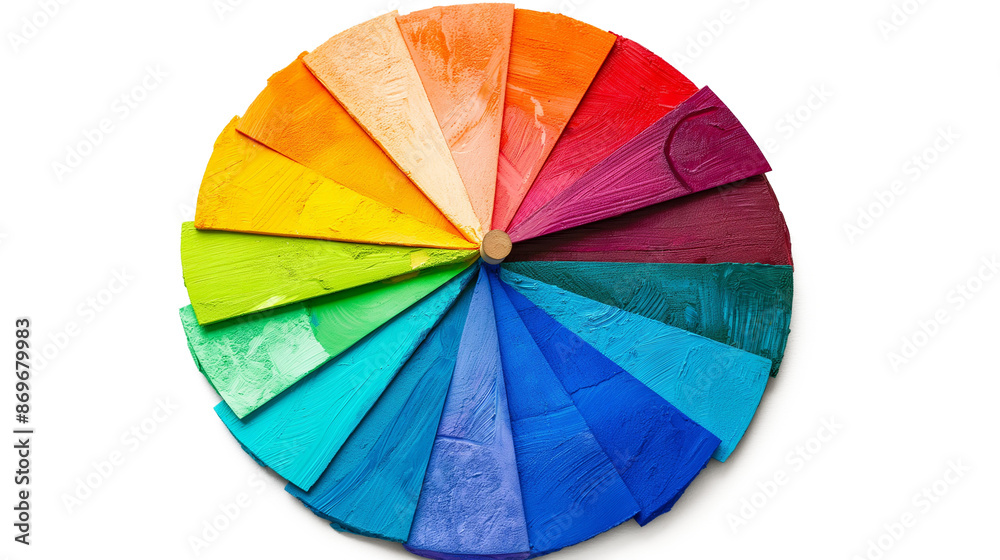Obraz premium A painting of a rainbow with a brush stroke of red in the middle isolated on a white background