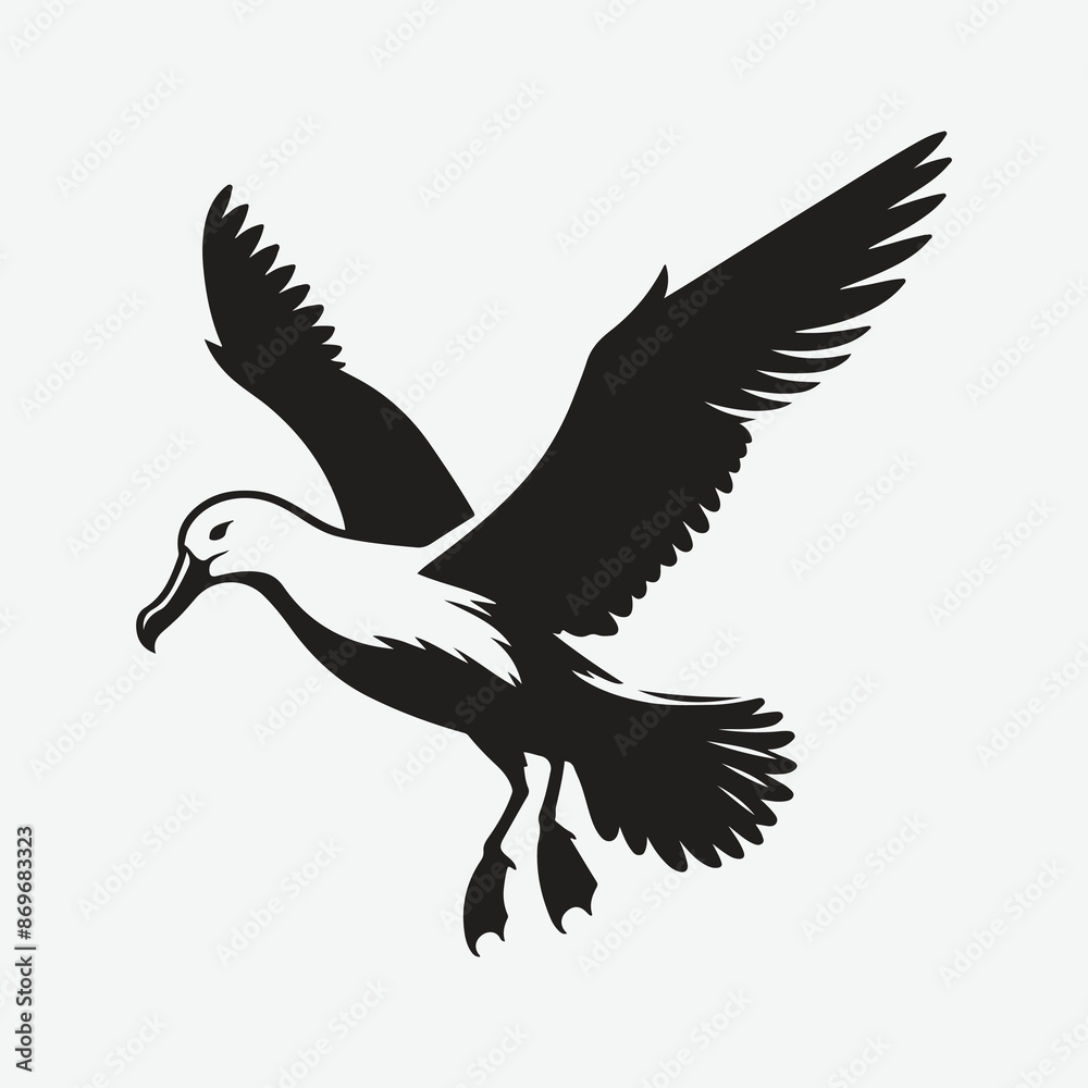 Fototapeta premium Majestic Albatross Silhouette: Capturing the Grace of the Skies