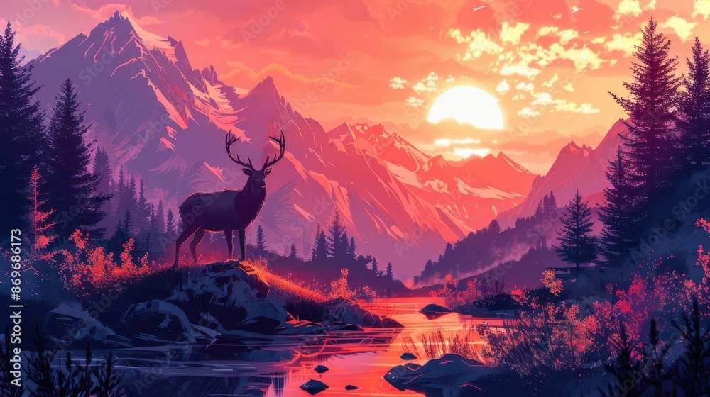 Fototapeta premium Untamed wilderness captured with a vision for future preservation