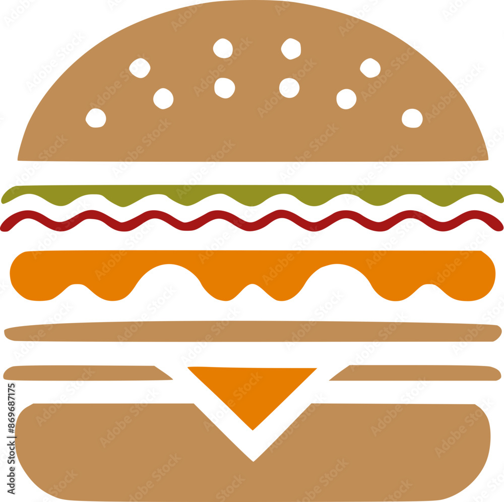 illustration logo design of a multi colored hamburger / burger illustration logo design of a multi colored hamburger / burger