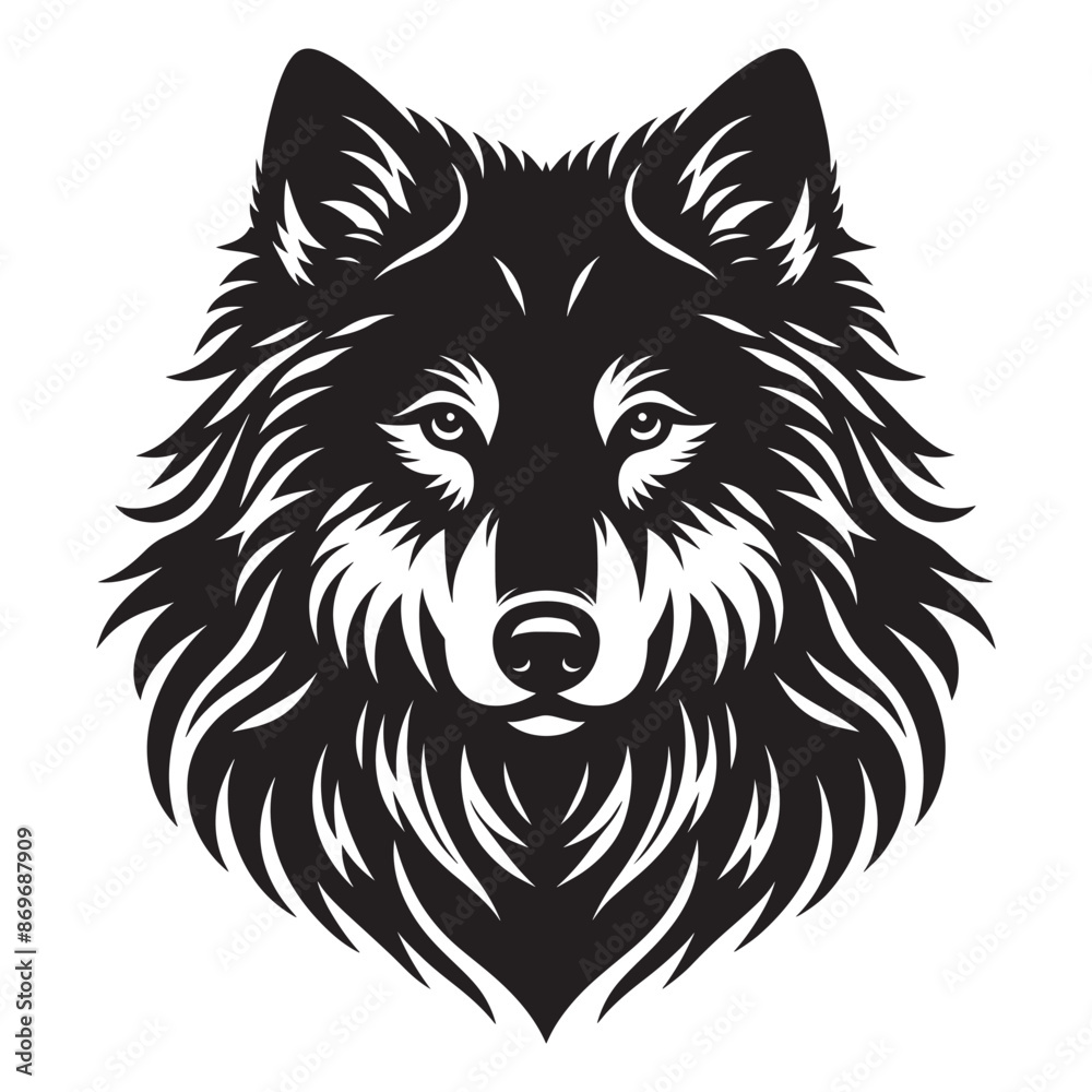 Black silhouette of wild wolf on a white background vector illustration Black silhouette of wild wolf on a white background vector illustration
