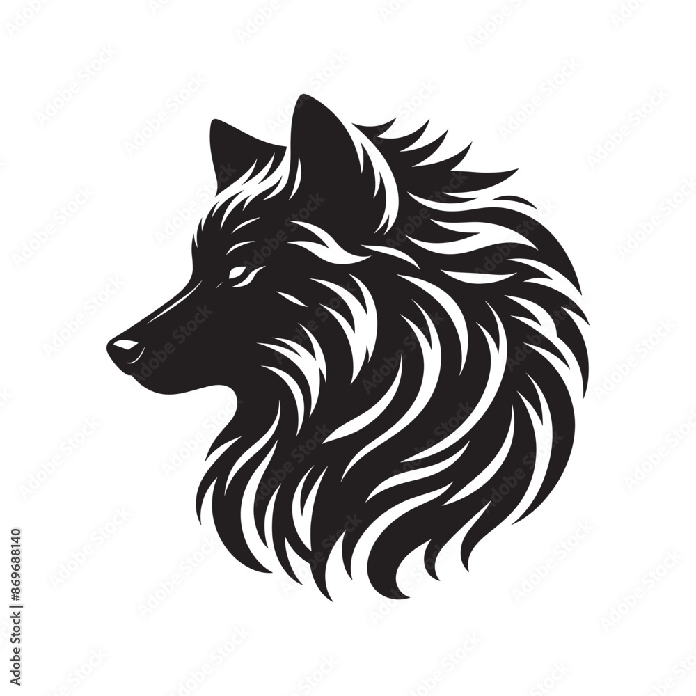 Black silhouette of wild wolf on a white background vector illustration Black silhouette of wild wolf on a white background vector illustration