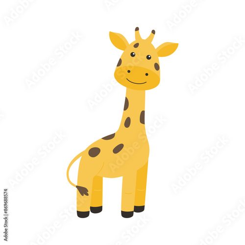 Cute giraffe isolated on a white background.