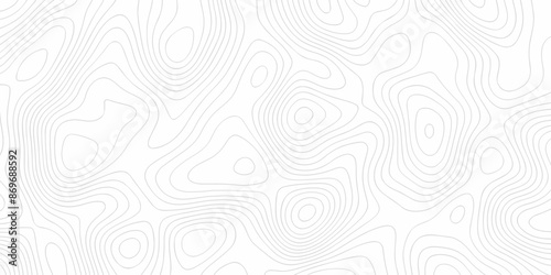 Vector geography landscape Topo contour map on white background, Topographic contour lines. Seamless pattern with lines Topographic map. Geographic mountain relief diagram line wave carve pattern.