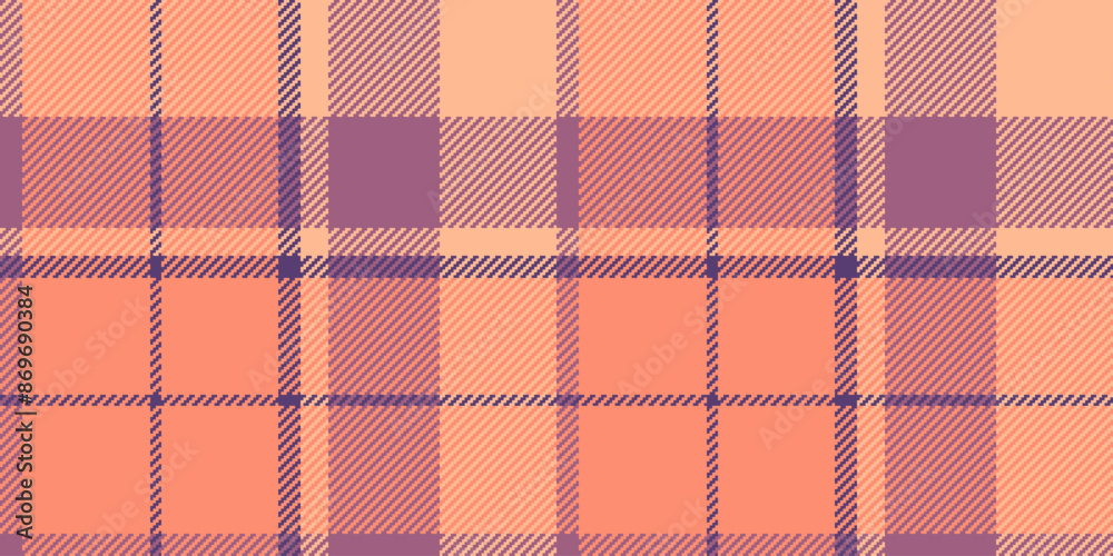 Pano vector pattern seamless, neat texture fabric background. Newborn textile plaid tartan check in red and orange colors.