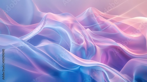 abstract 3d waves in pastel hues smooth gradients and fluid forms dreamy and calming aesthetic digital art with soft lighting