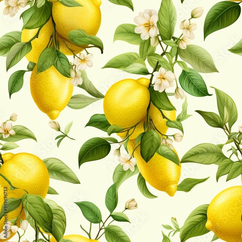 Lemon patterns wallpaper