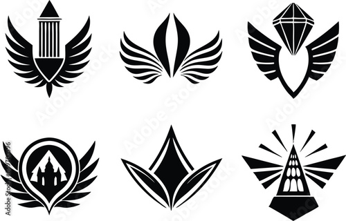 set off minimal  corporate logo illustration black and white