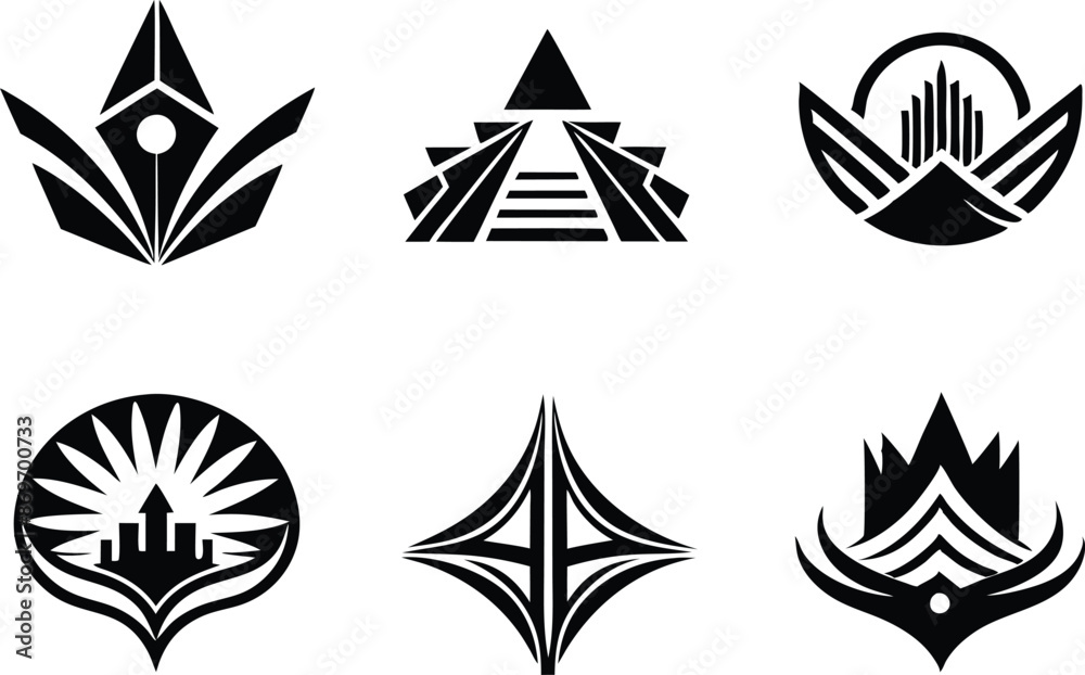 set off minimal  corporate logo illustration black and white