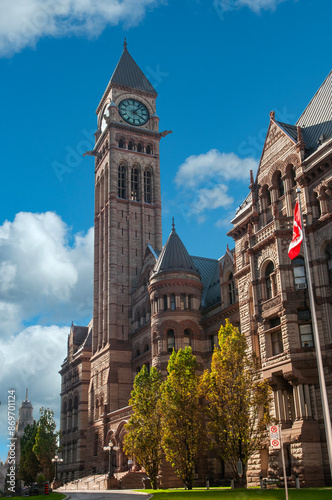 Tall clock tower of Toronto City Hall