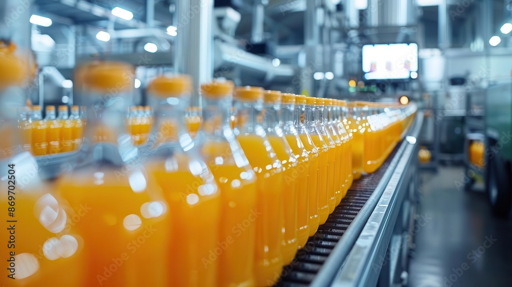 automated juice bottling facility with transparent conveyor belts robotic arms and holographic quality control displays automated juice bottling facility with transparent conveyor belts robotic arms and holographic quality control displays