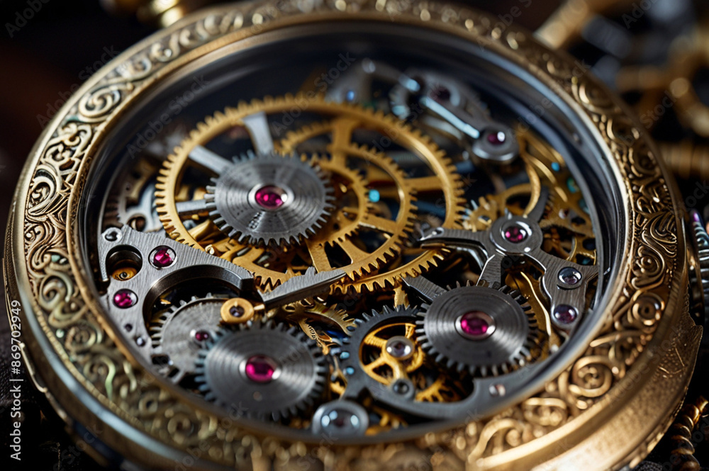 Steampunk Pocket Watch with Rotating Gear Steampunk Pocket Watch with Rotating Gear