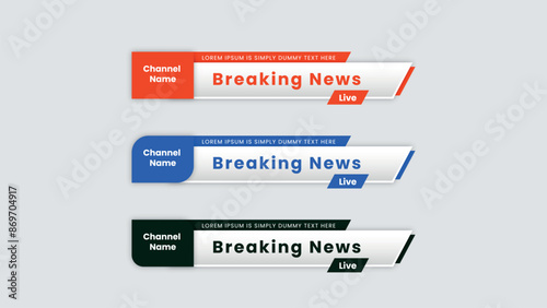 Abstract Lower third banner vector template.