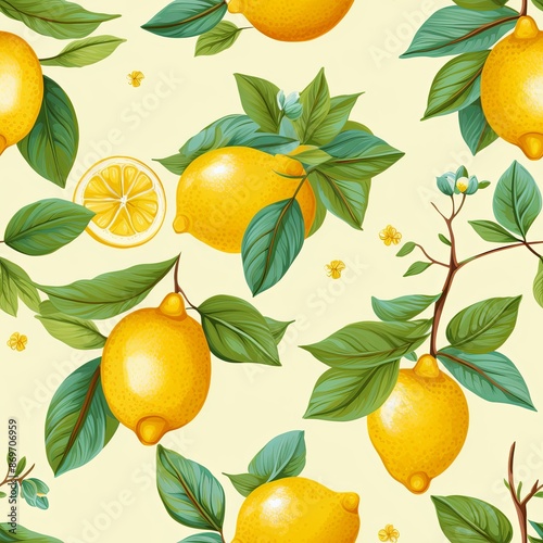 Lemon patterns wallpaper 