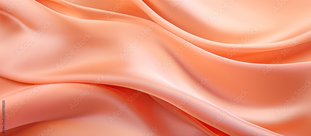 Luxurious satin silk fabric in peach-orange with elegant wavy texture, creating an abstract background design for a copy space image. Luxurious satin silk fabric in peach-orange with elegant wavy texture, creating an abstract background design for a copy space image.