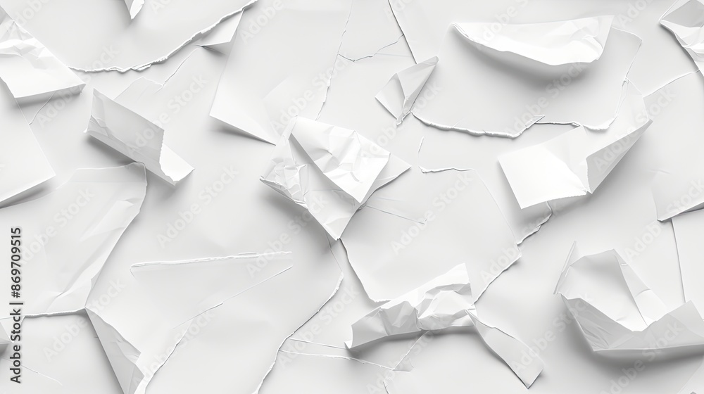 Obraz premium A close-up image of a crumpled piece of white paper, showing the texture and detail of the wrinkles SEAMLESS PATTERN