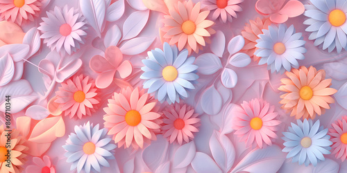 modern background,floral pastel dream: delicate daisies and leaves in soft pink hues, perfect for spring and summer designs, wedding invitations, romantic cards,