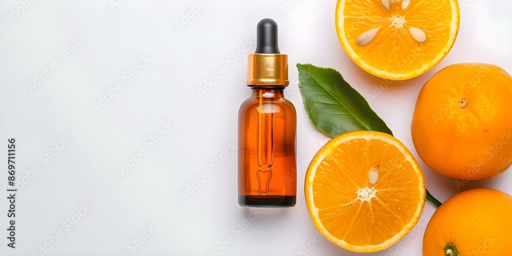 Citrus Essential Oil Serum for Anti-Aging, Beauty Care, or Aromatherapy. Concept Anti-Aging Skincare, Beauty Care Routine, Aromatherapy Benefits Citrus Essential Oil Serum for Anti-Aging, Beauty Care, or Aromatherapy. Concept Anti-Aging Skincare, Beauty Care Routine, Aromatherapy Benefits