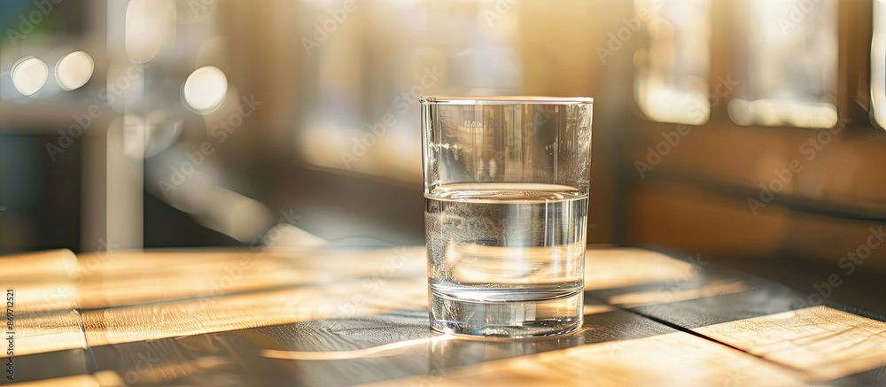 Copy space image of an empty glass cup placed on a table. Copy space image of an empty glass cup placed on a table.