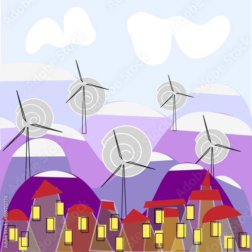 Wind, City and Mountains