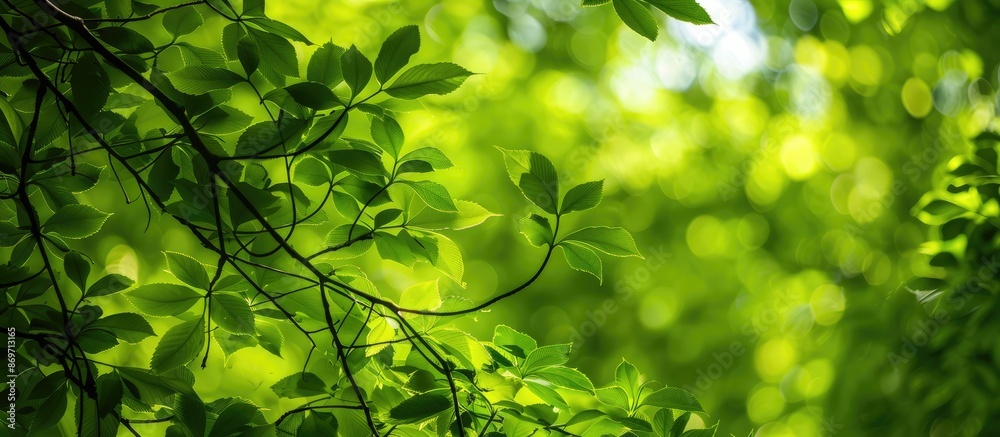 Summer forest backdrop with lush green tree branches, ideal for a copy space image. Summer forest backdrop with lush green tree branches, ideal for a copy space image.
