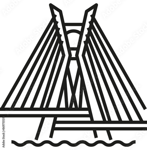 São Paulo – Brazil: Ponte Estaiada (outline icon)