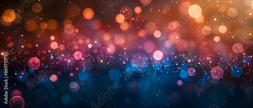 Mesmerizing Abstract Background with Colorful Bokeh Lights and Sparkling Particles