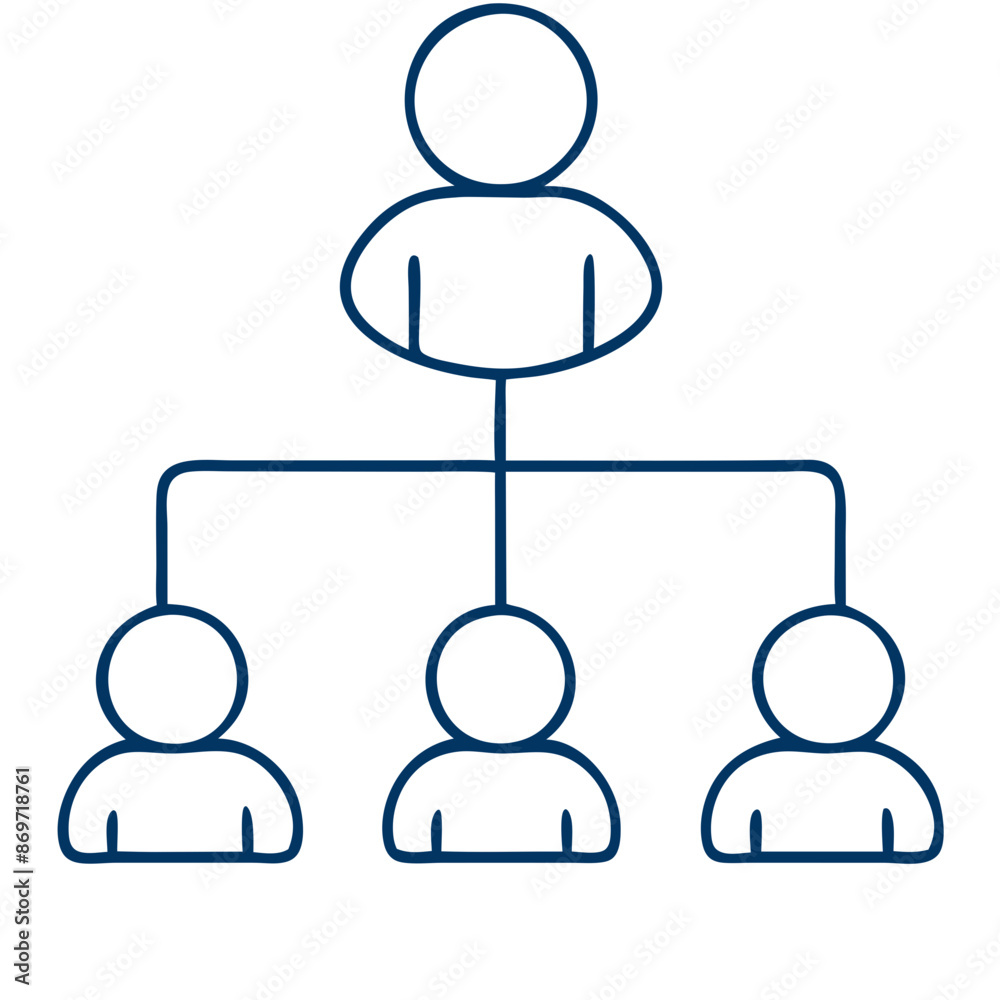 minimalistic vector icon organizational hierarchy chart for team management and leadership structure minimalistic vector icon organizational hierarchy chart for team management and leadership structure