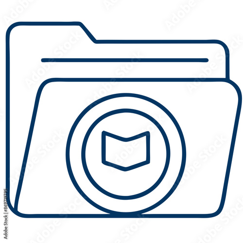 Icon  of Folder for Office and Document Organization Themes,  Administrative and Data Management Topics, Archiving Concepts