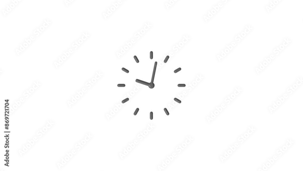 Abstract spinning clock icon animation background.