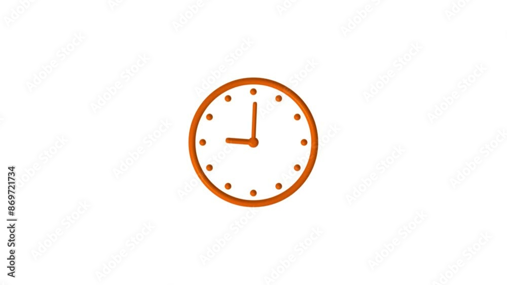 Abstract spinning clock icon animation background.