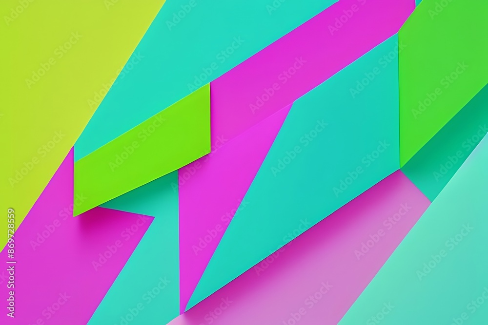 Minimalistic geometric shapes in vibrant hues on white