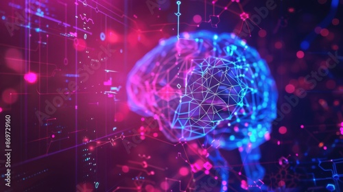 Futuristic digital brain data network