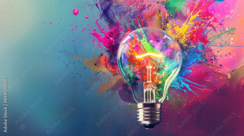 Creative light bulb colorful background Creative light bulb colorful background