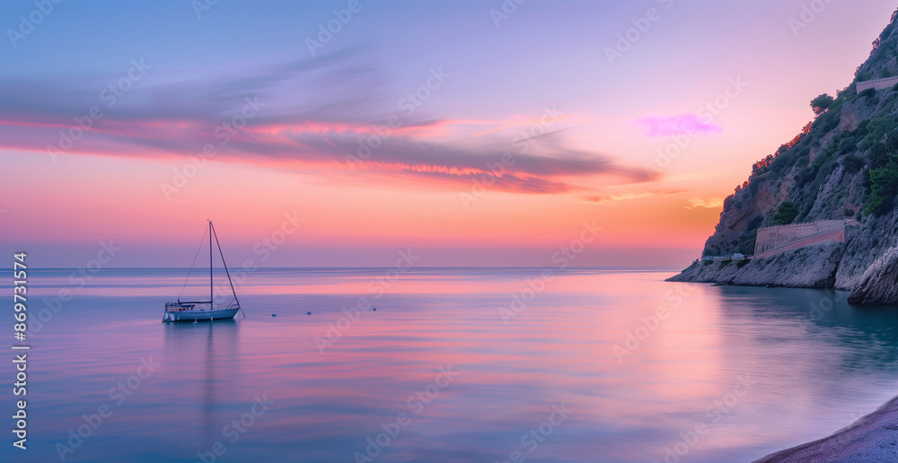 Naklejka premium sunset in the sea