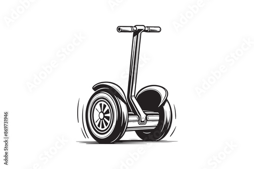 A vector silhouette of a segway.