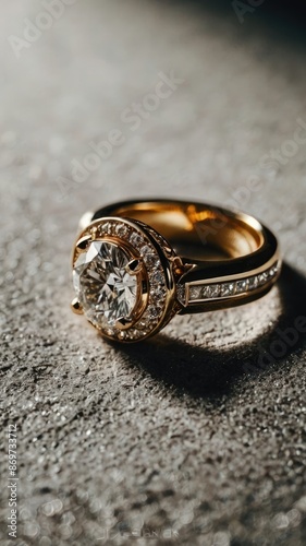 Super Luxury Golden Ring with silver diamond