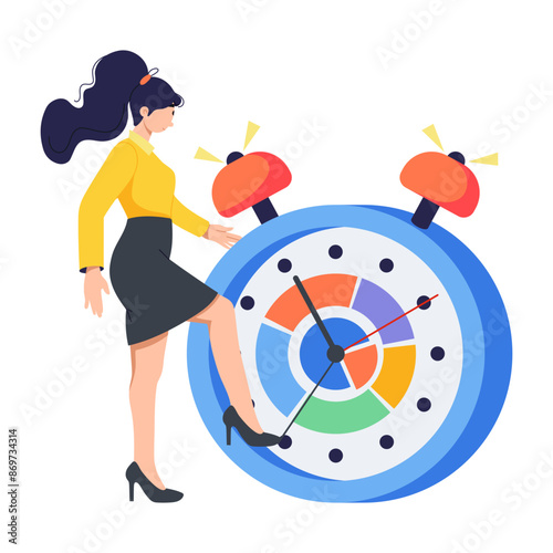 Character based flat illustration of deadline 
