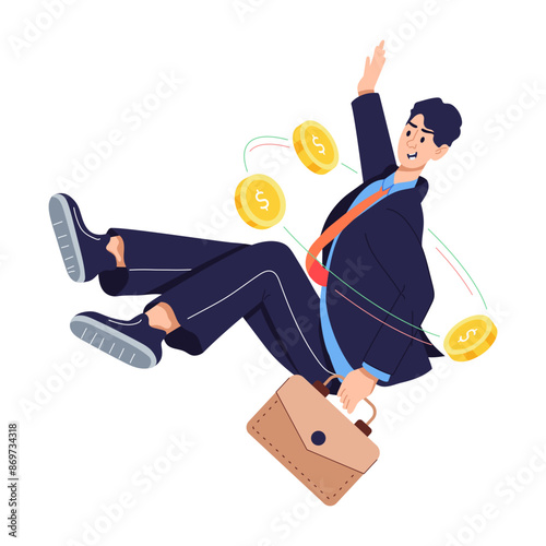 Person with money denoting business investment, flat illustration 