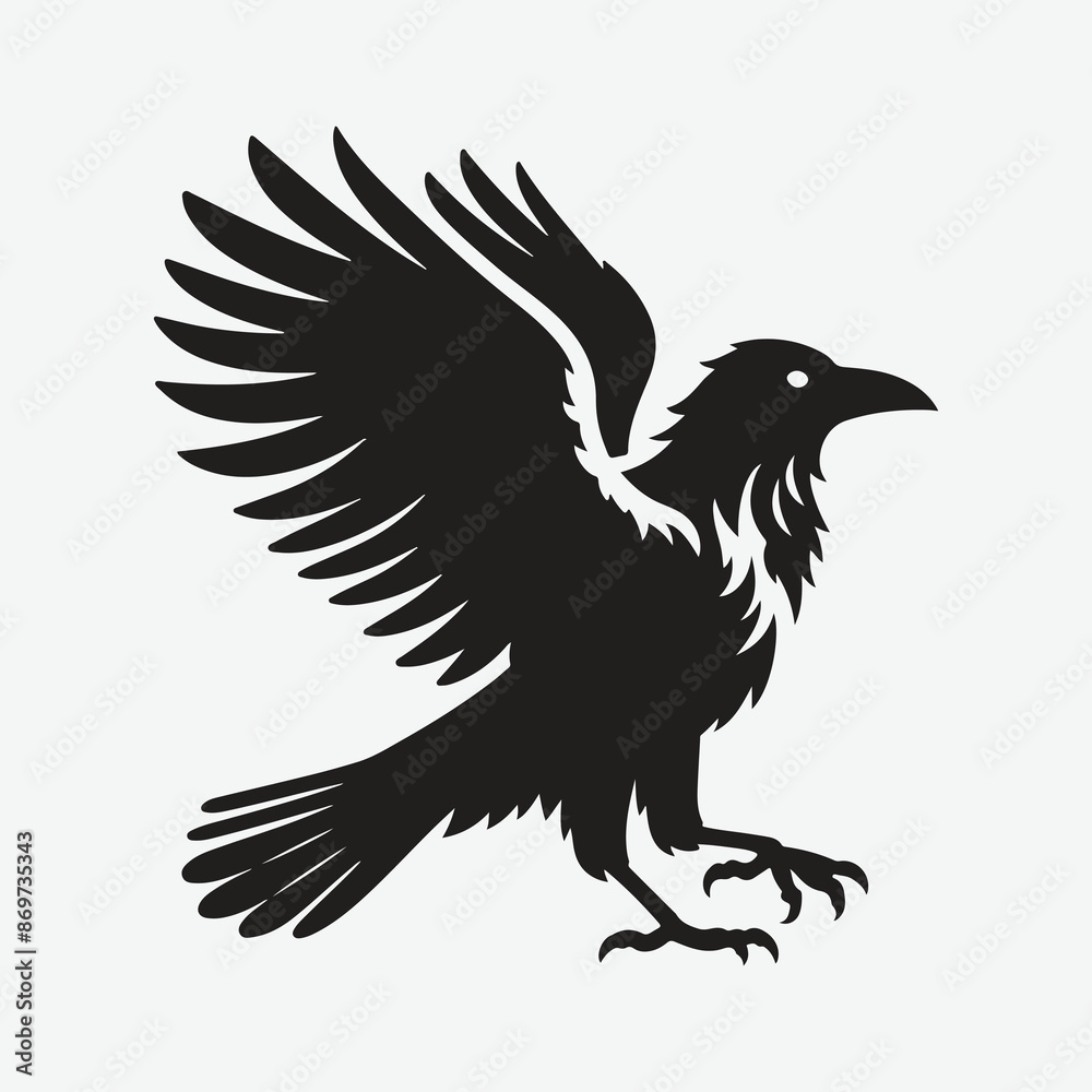 Fototapeta premium Majestic Crow Silhouette: The Symbol of Mystery and Elegance
