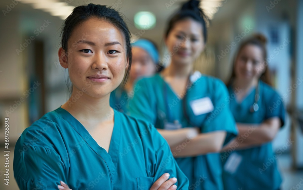 Group of happy medical and nursing at the hospital looking at camera Group of happy medical and nursing at the hospital looking at camera