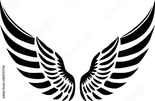 abstract flacon, eagle, angel wing illustration icon logo design