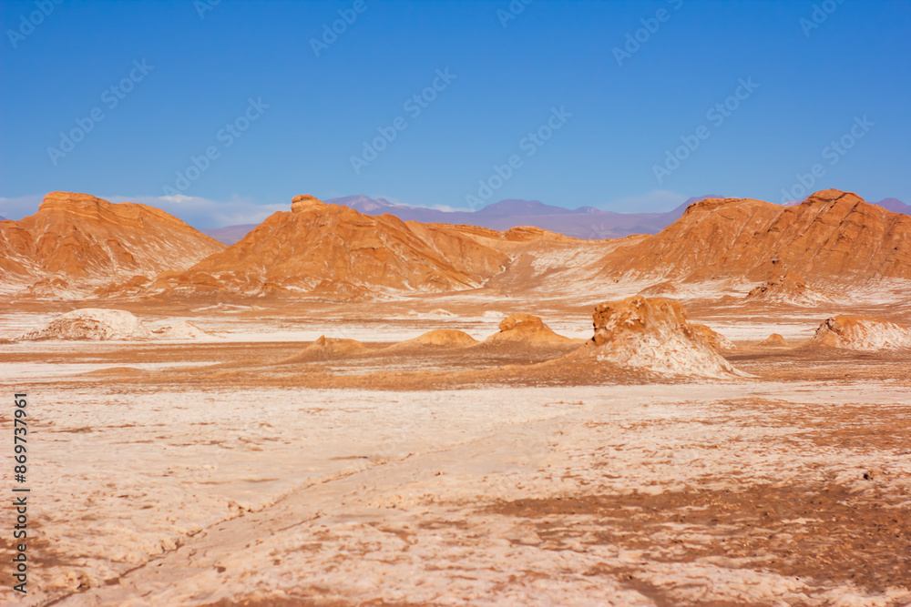 Fototapeta premium Orange rocky mountains in Chile