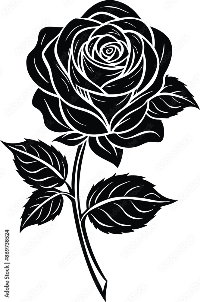 Rose Silhouette Vector illustration design. Rose Silhouette Vector illustration design.