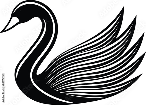silhouette of a swan