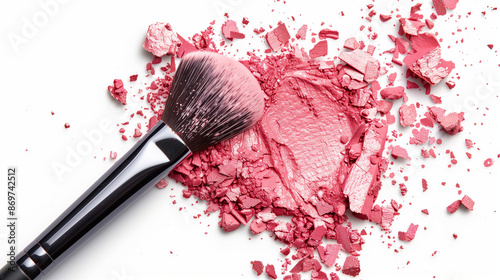 make up brush on white solid background